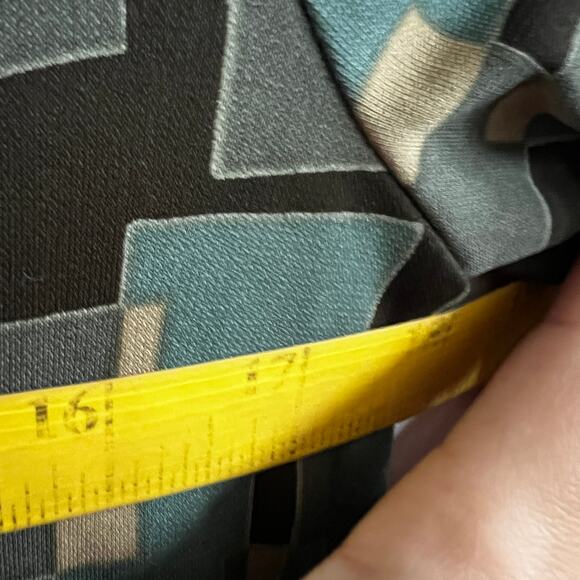 Vintage Green Geometric Top Mod Print Retro 70s Inspired Funky Groovy Small - Picture 7 of 7